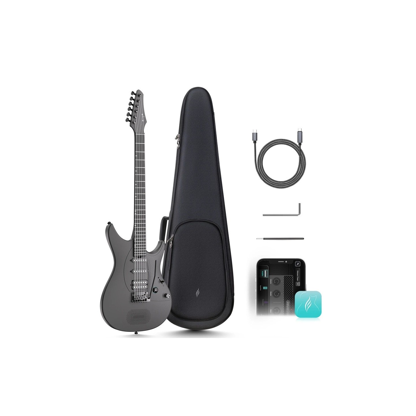 ENYA Inspire Black - smart electric guitar - vai con la sigla