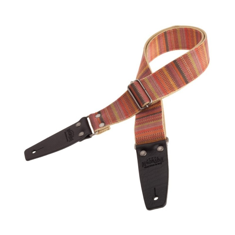 Magrabò Tracolla Stripe SC Retrò Mexico 5 cm terminali Nero fibbia Argento - vai con la sigla