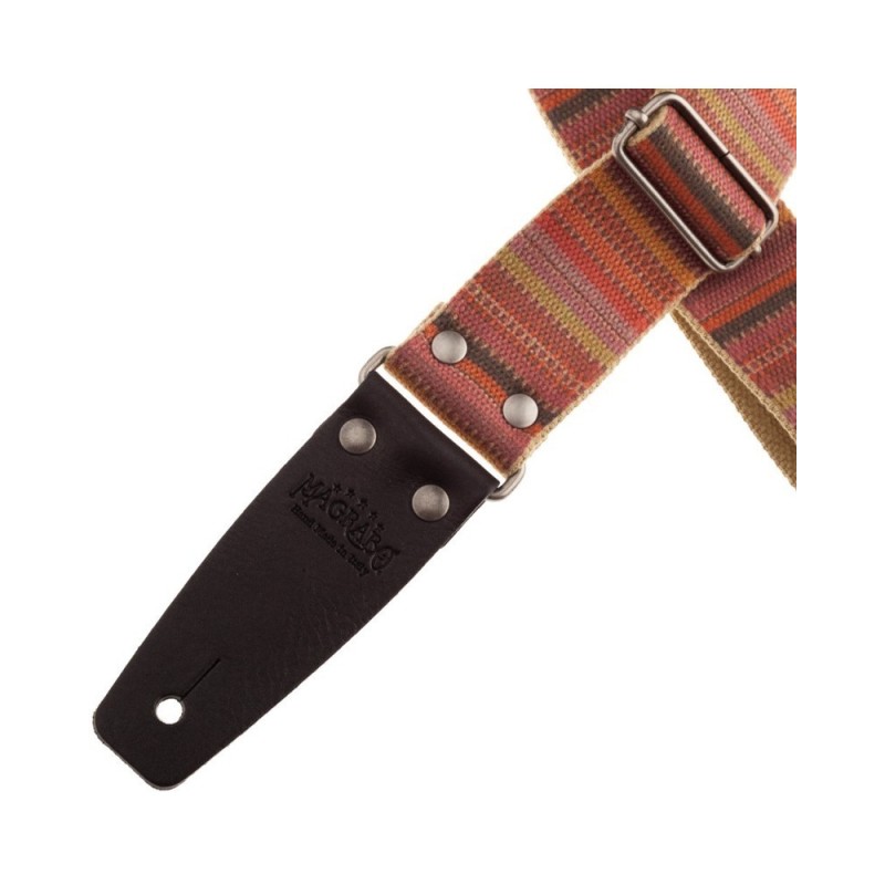 Magrabò Tracolla Stripe SC Retrò Mexico 5 cm terminali Nero fibbia Argento - vai con la sigla