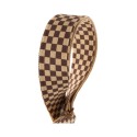 Magrabò Tracolla Stripe SC Retrò Chess 5 cm terminali Marrone fibbia Ottone - vai con la sigla