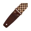 Magrabò Tracolla Stripe SC Retrò Chess 5 cm terminali Marrone fibbia Ottone - vai con la sigla