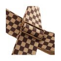 Magrabò Tracolla Stripe SC Retrò Chess 5 cm terminali Marrone fibbia Ottone - vai con la sigla