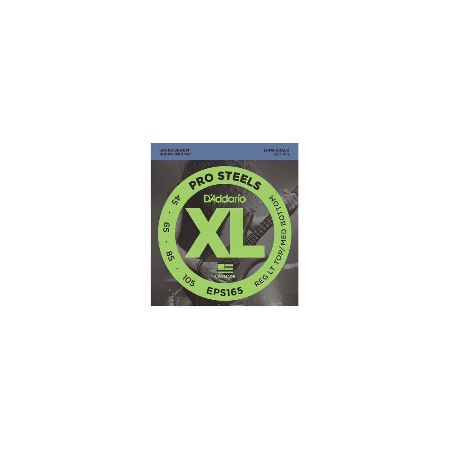 D'ADDARIO EPS165 ProSteels Bass, Custom Light, 45-105, Long Scale - vaiconlasigla