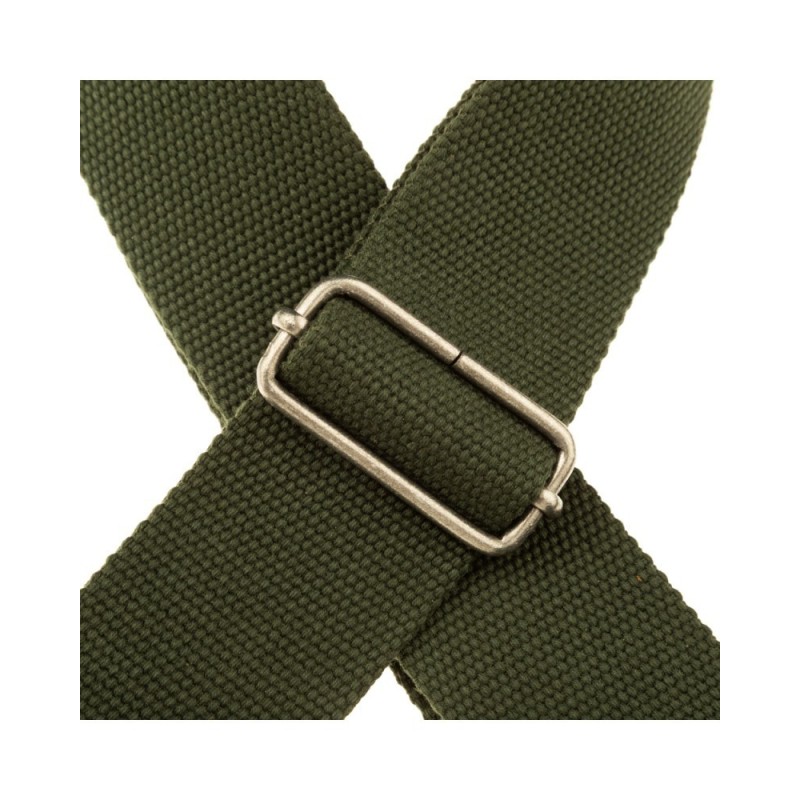 Magrabò Tracolla Stripe SC Entry Verde 5 cm terminali Nero fibbia Argento - vai con la sigla