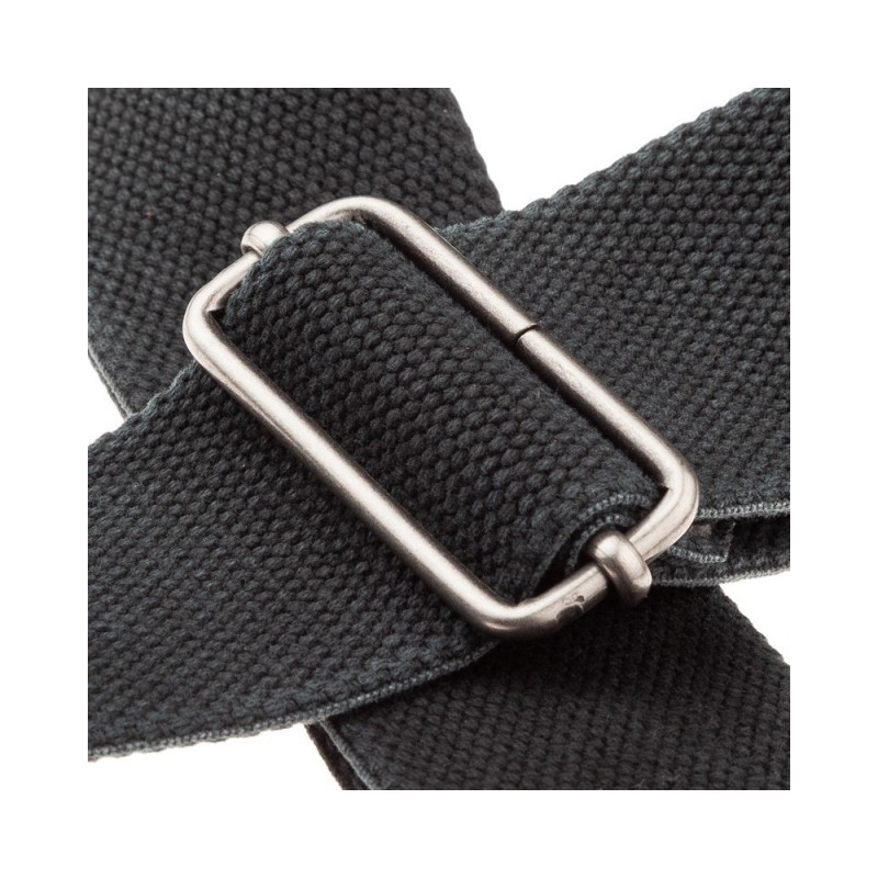 Magrabò Tracolla Stripe SC Entry Olded Nero 5 cm terminali Embossed Flores Nero fibbia Argento Antico - vai con la sigla