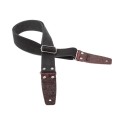 Magrabò Tracolla Stripe SC Entry Olded Nero 5 cm terminali Embossed Flores Bordeaux fibbia Argento Antico - vai con la s
