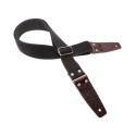 Magrabò Tracolla Stripe SC Entry Olded Nero 5 cm terminali Embossed Flores Bordeaux fibbia Argento Antico - vai con la s