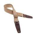 Magrabò Tracolla Stripe SC Entry Beige 5 cm terminali Marrone Scuro fibbia Ottone Antico - vai con la sigla