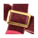 Magrabò Tracolla Stripe SS Cotton Washed Bordeaux 5 cm terminali Colors Orchidea, fibbia Recta Ottone - vai con la sigla