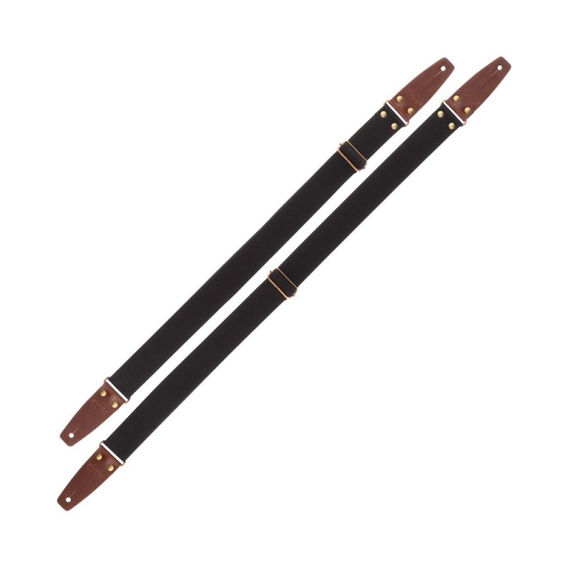 Magrabò Tracolla Stripe SC Entry Nero 5 cm terminali Marrone Scuro fibbia Ottone Antico - vai con la sigla
