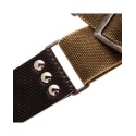 Magrabò Tracolla Stripe SC Cotton Washed Verde Oliva 5 cm terminali Twinkle Nero, fibbia Recta Argento - vai con la sigl
