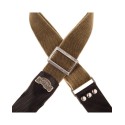 Magrabò Tracolla Stripe SC Cotton Washed Verde Oliva 5 cm terminali Twinkle Nero, fibbia Recta Argento - vai con la sigl