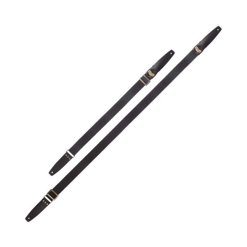 Magrabò Tracolla Stripe SC Cotton Washed Nero 5 cm terminali Twinkle Nero, fibbia Recta Ottone - vai con la sigla