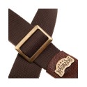 Magrabò Tracolla Stripe SC Cotton Marrone 5 cm terminali Twinkle Marrone Scuro, fibbia Recta Ottone - vai con la sigla