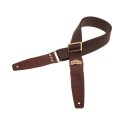 Magrabò Tracolla Stripe SC Cotton Marrone 5 cm terminali Twinkle Marrone Scuro, fibbia Recta Ottone - vai con la sigla