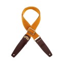 Magrabò Tracolla Stripe SC Cotton Washed Ocra 5 cm terminali Twinkle Marrone Scuro, fibbia Recta Ottone - vai con la sig
