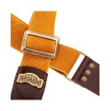 Magrabò Tracolla Stripe SC Cotton Washed Ocra 5 cm terminali Twinkle Marrone Scuro, fibbia Recta Ottone - vai con la sig