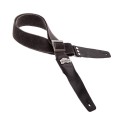 Magrabò Tracolla Stripe SC Cotton Washed Nero 5 cm terminali Twinkle Nero, fibbia Recta Argento - vai con la sigla