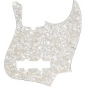 FENDER Pickguard, Jazz Bass®, White Pearloid, 10-Hole Mount, 4-Ply - vai con la sigla