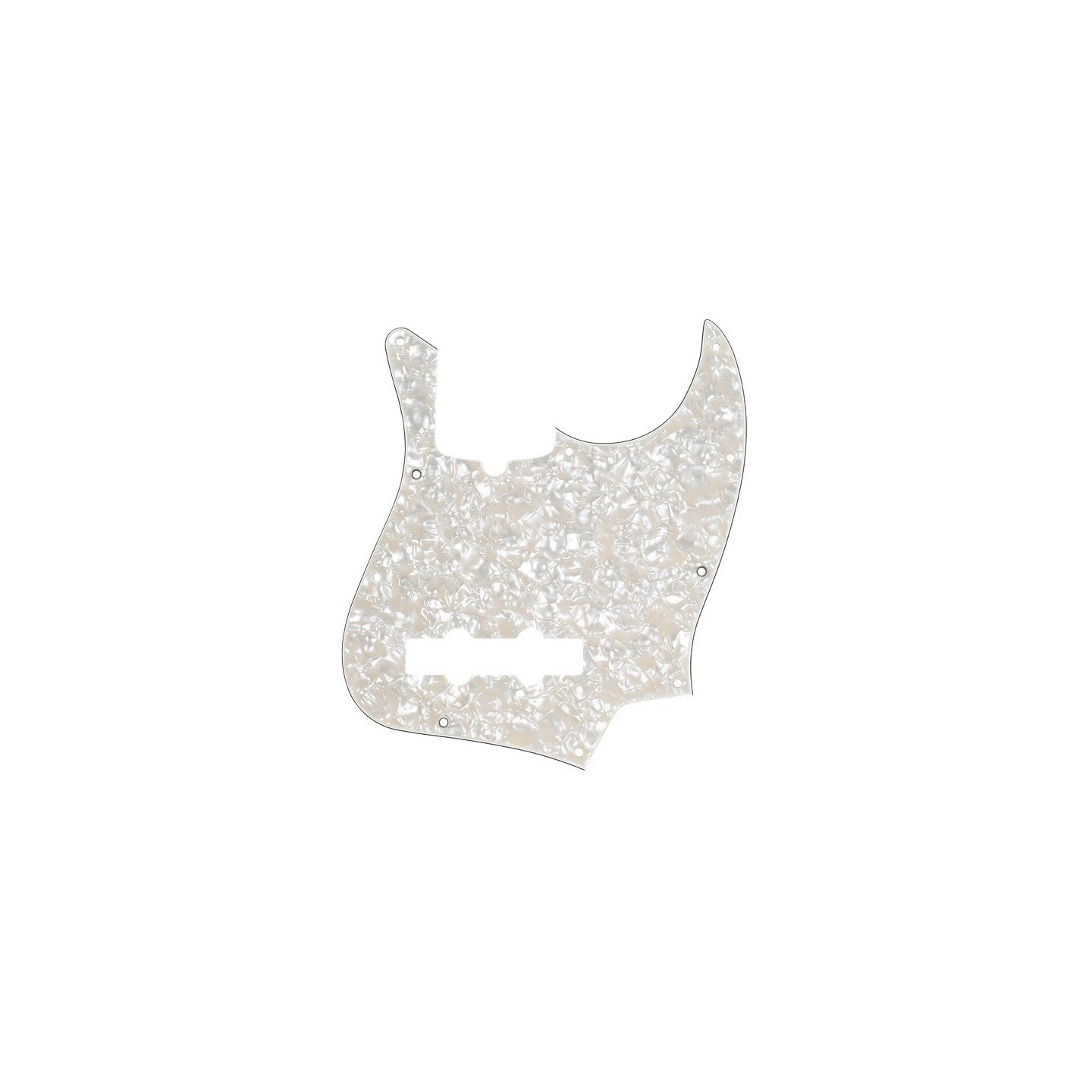 FENDER Pickguard, Jazz Bass®, White Pearloid, 10-Hole Mount, 4-Ply - vai con la sigla