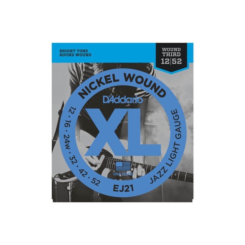 D'ADDARIO EJ21 JAZZ EXTRA LIGHT 12/52 - vaiconlasigla
