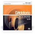 D'ADDARIO EJ10 80/20 Bronze Acoustic Guitar Strings, Extra Light, 10-47 - vaiconlasigla
