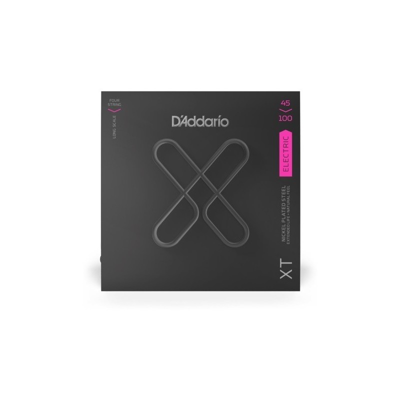 D'ADDARIO XTB45100 XT Bass Nickel Plated Steel, Regular Light, Long Scale, 45-100 - vaiconlasigla