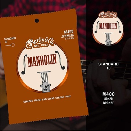 MARTIN M400 Corde per Mandolino, Bronze Wound 80/20 - vaiconlasigla