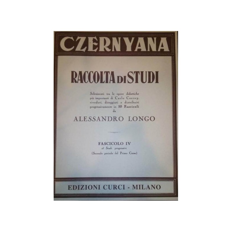 CZERNYANA RACCOLTA DI STUDI fascicolo IV di A.Longo - vaiconlasigla