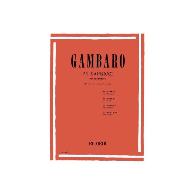 GAMBARO 21 CAPRICCI PER CLARINETTO - vaiconlasigla