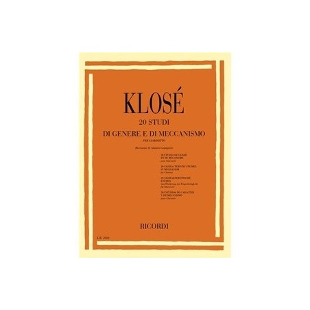 Klose' 20 studi di genere e di meccanismo, PER CLARINETTO - vaiconlasigla