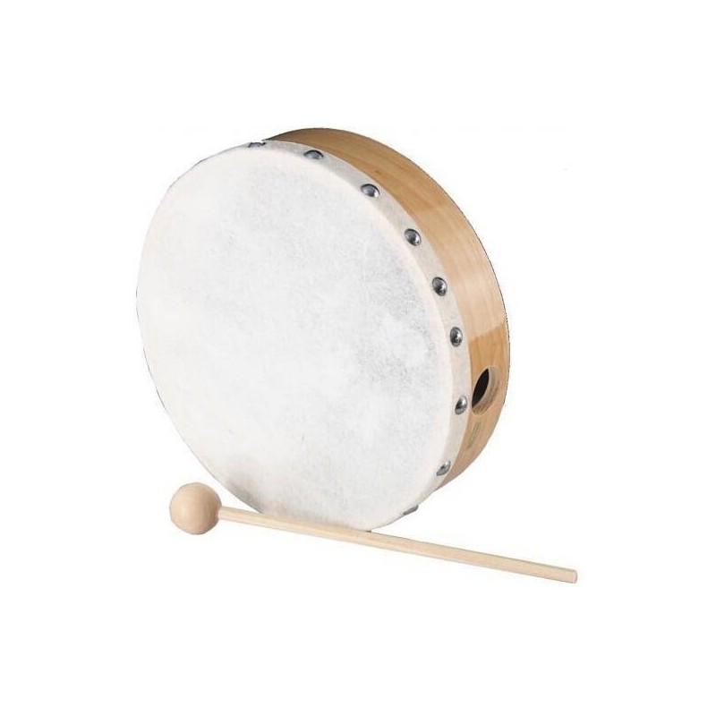 PEACE RH-5-8 Tamburello in acero con battente e pelle naturale 8" - vaiconlasigla