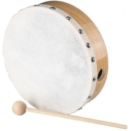 PEACE RH-5-8 Tamburello in acero con battente e pelle naturale 8" - vaiconlasigla