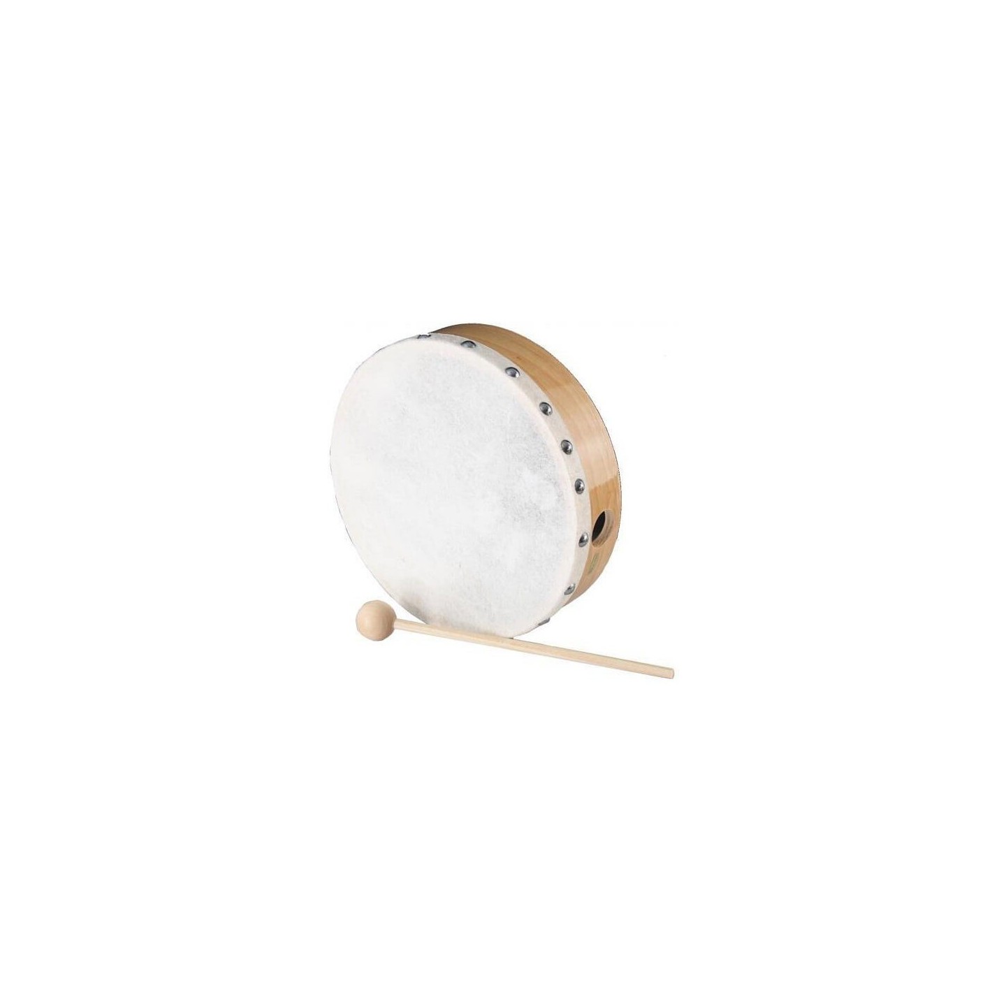 PEACE RH-5-8 Tamburello in acero con battente e pelle naturale 8" - vaiconlasigla