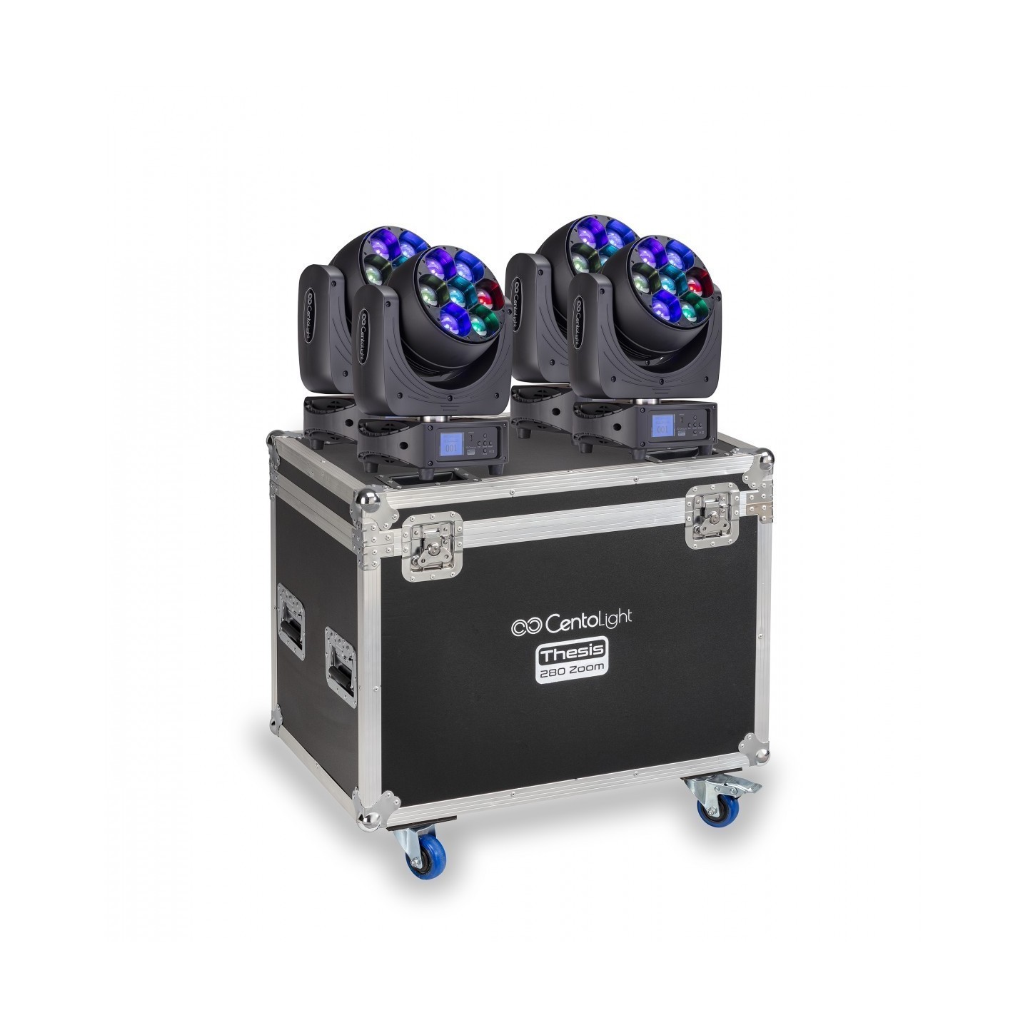 SET 4 TESTE MOBILI WASH CENTOLIGHT THESIS 280 ZOOM CON FLIGHT CASE - vai con la sigla