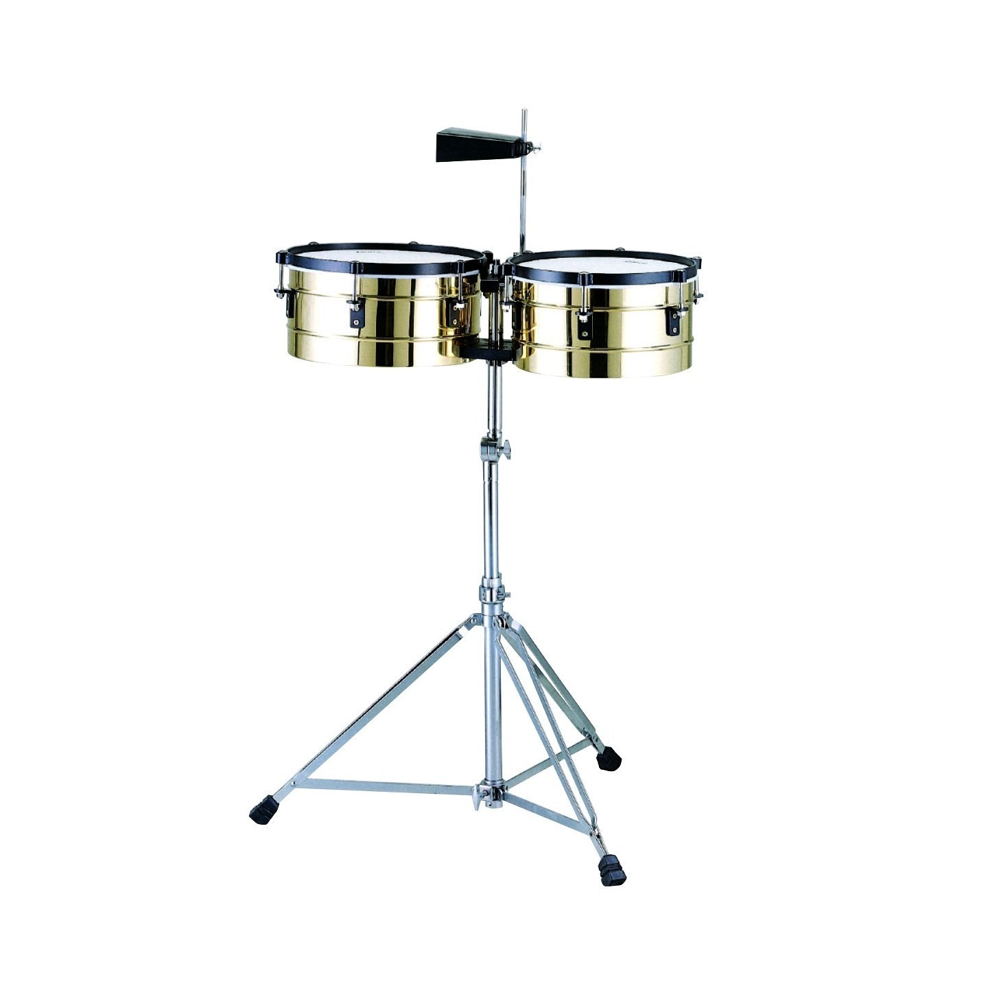 SET TIMBALES PEACE TB-2-1 IN OTTONE CON SUPPORTO - vaiconlasigla