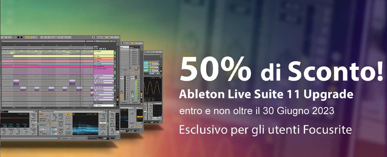 SCONTO DEL 50% PER L’ACQUISTO DI ABLETON LIVE SUITE 11